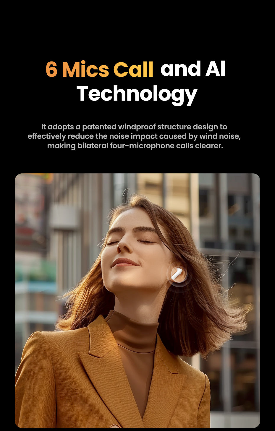 UGREEN HiTune H6 Pro TWS Earphones Wireless Headphones Bluetooth 5.3 Earbuds Double Mic Call Noise Reduction In-Ear Handfree Earbuds