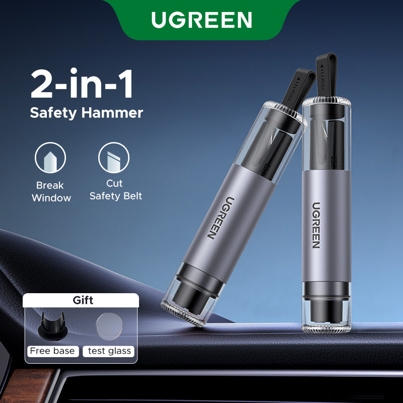 UGREEN Car Window Breaker with Cutter Vehicle Emergency Tool Escape Life-Saving Hammer Glass-Breaking Hammer Model:35347
