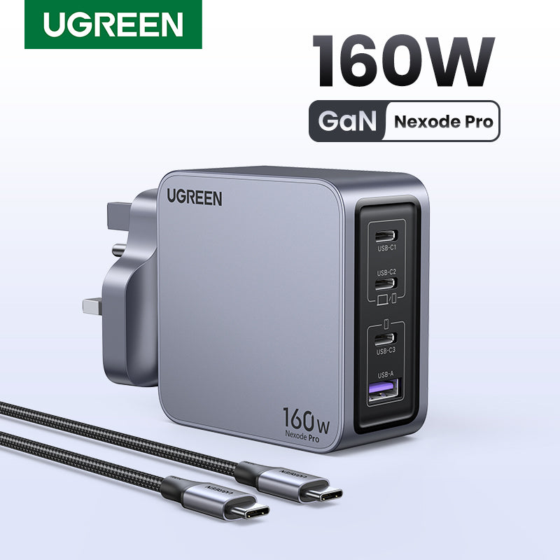 UGREEN Nexode Pro 160W USB C Charger, 4-Port PD 3.1 GaN Compact