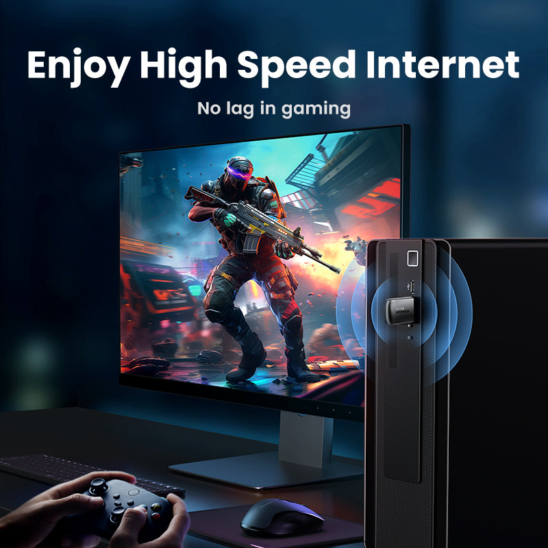 UGREEN 2.4G & 5G Wifi6 Wireless Adapter 1300Mbps 650Mbps USB WiFi Network Card for PC Computer USB WiFi Adapter USB Ethernet WiFi