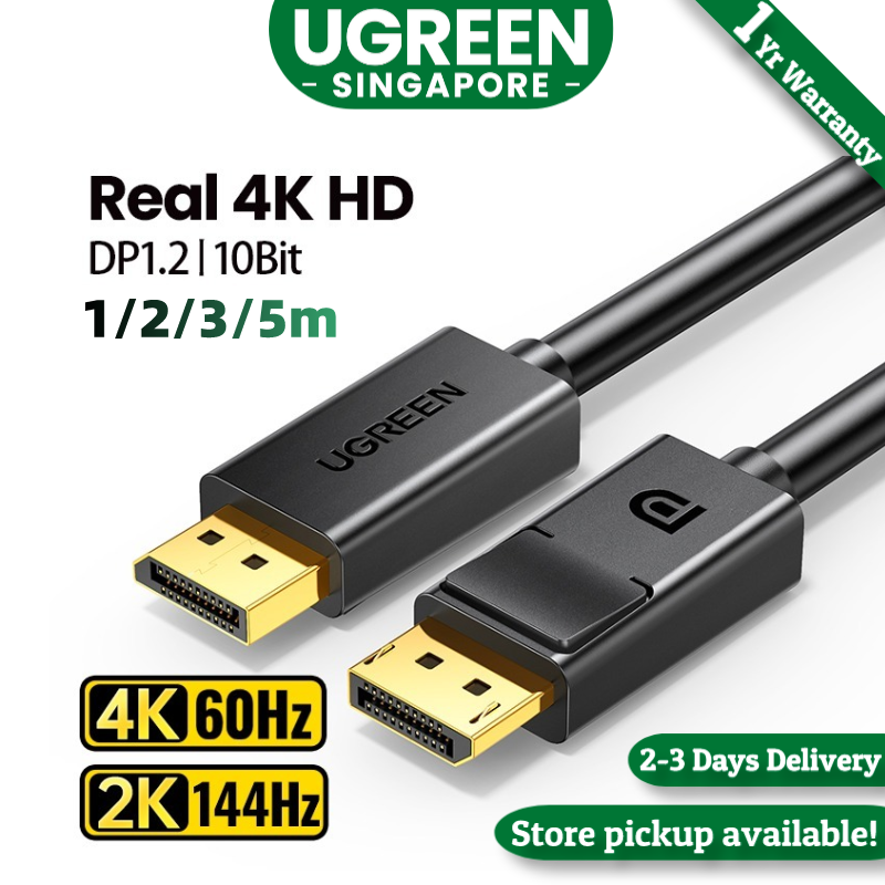 UGREEN DP to DP Cable 4K 60Hz UHD DisplayPort Male to Male  Monitor Video Cable Compatible with 1080P Full HD for PC Host, HP Laptop, 