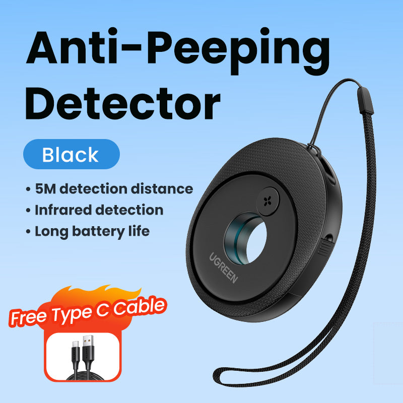 UGREEN Mini Anti-Peeping Camera Detector Hidden Camera Durable and long-lasting Portable Pinhole Hidden Lens Detect Gadget Effective hidden lens detection With USB Cable For Travel Hotel Locker Room Toilet