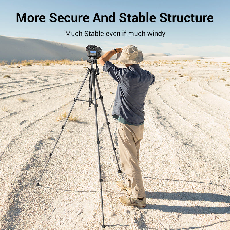 UGREEN Professional Tripod for Phone & Camera,360 Degree Portable Tripod Floor Stand Selfie Photography Record Video Livestream Adjustable height