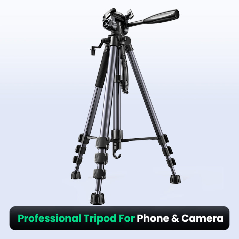 UGREEN Professional Tripod for Phone & Camera,360 Degree Portable Tripod Floor Stand Selfie Photography Record Video Livestream Adjustable height