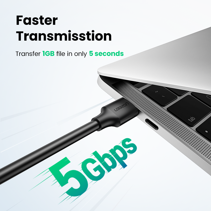 UGREEN Data Transfer USB 3.0 Type A Male to Male Super Speed Transfer Cable for External Hard Drive, DVD, Laptop Cooler and Blu-ray Disc Player, etc.Gold-plated, black