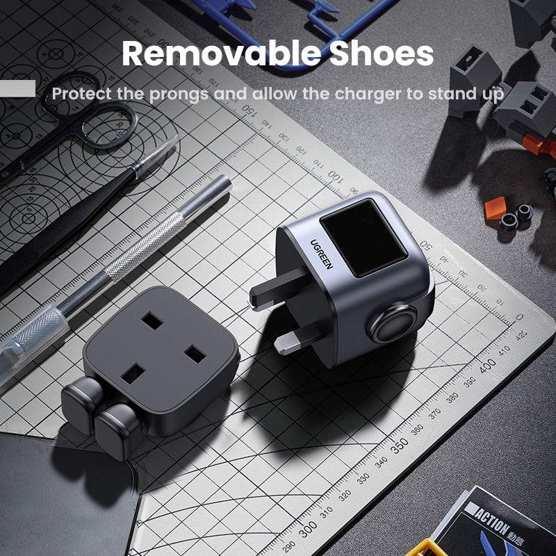 UGREEN Uno Charger 65W RobotGaN Charger 2 USB C 1 USB A Wall Charger GaN Charger for MacBook Pro/Air, Dell XPS, iPad Mini/Pro iPhone 16 15 Pro Max iPhone 16 15 Plus Samng Galaxy S24 Ultra Z Fold5 M14 Z Flip5 A35 A55, Pixel, and More