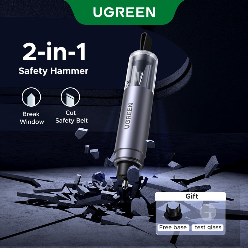UGREEN Car Window Breaker with Cutter Vehicle Emergency Tool Escape Life-Saving Hammer Glass-Breaking Hammer Model:35347