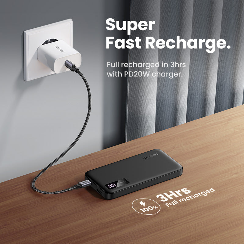 UGREEN PB311 10000mAh/20000mAh PD 20W SCP 22.5W QC 18W Power Bank USB Type C Portable Charger Compatible for iPhone Samsung Pixel iPad