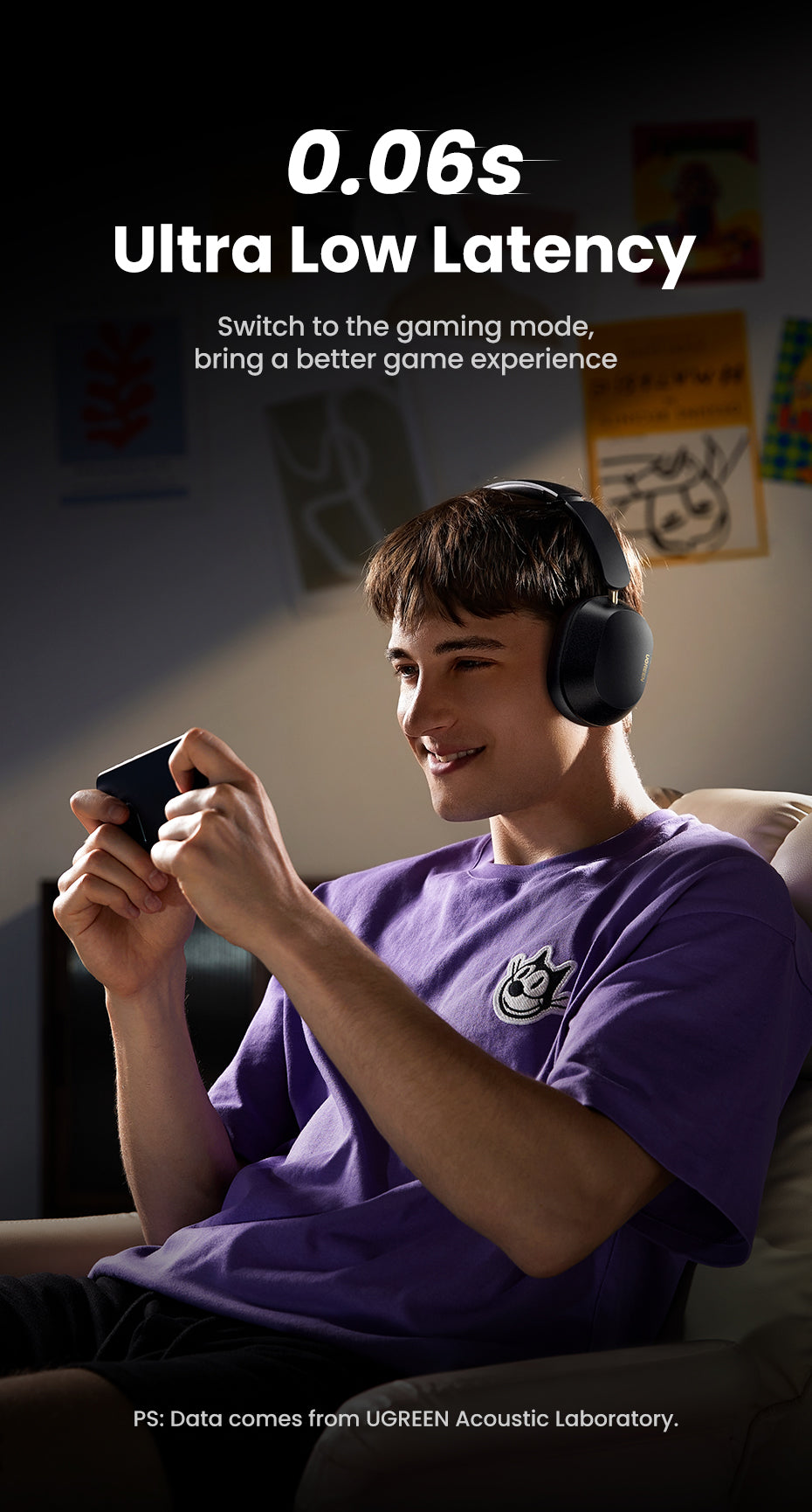 UGREEN Hi-Res Hitune Max5c ANC Wireless Bluetooth Earphones Over The Ear Noise Cancelling Headphone