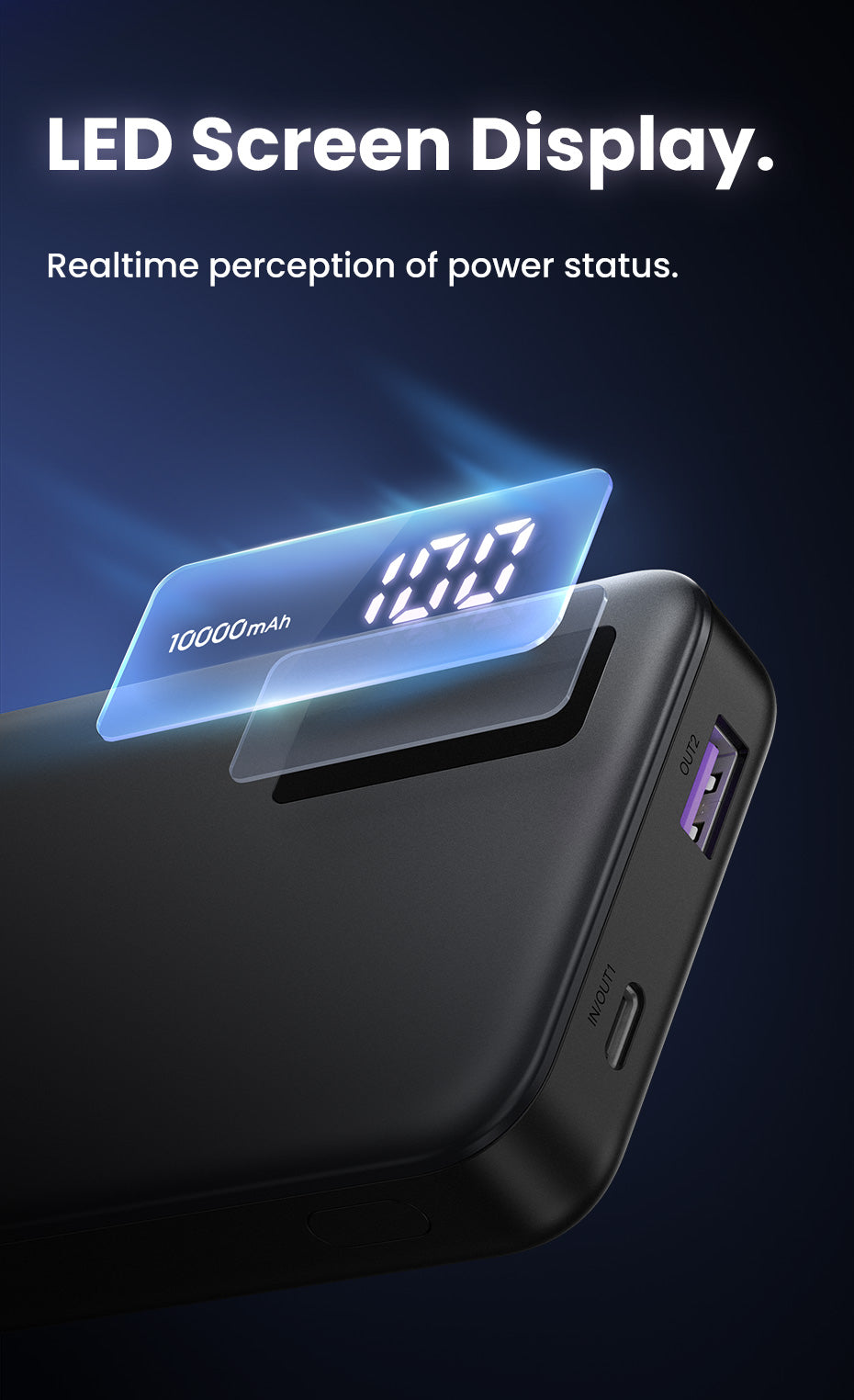 UGREEN PB311 10000mAh/20000mAh PD 20W SCP 22.5W QC 18W Power Bank USB Type C Portable Charger Compatible for iPhone Samsung Pixel iPad