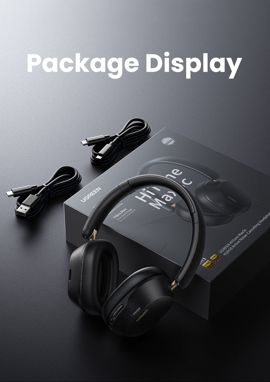 UGREEN Hi-Res Hitune Max5c ANC Wireless Bluetooth Earphones Over The Ear Noise Cancelling Headphone