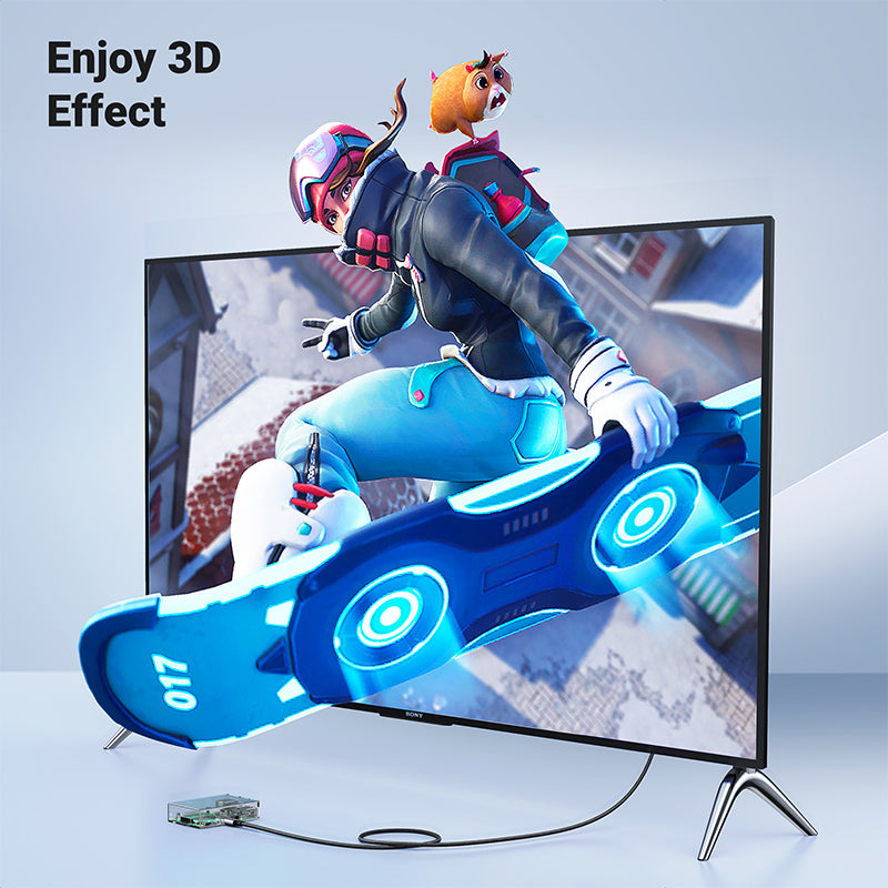 UGREEN 15514 8K 60Hz Mini HDMI to HDMI Ethernet Cable supports 3D and 8K60Hz Resolution