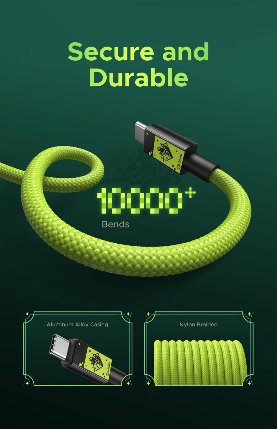 UGREEN Genshin Impact Edition 100W PD Cord Fast Charging Data Cable USB 3.0 Data Cable