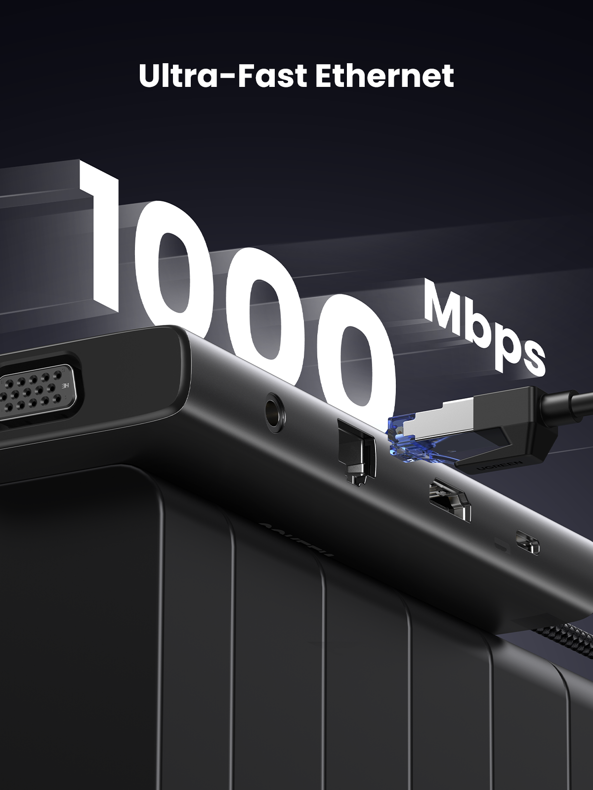 UGREEN USB C Docking, 11-in-1 USB-C Dongle with 4K HDMI & VGA Dual Monitor, 1Gbps Ethernet, 100W PD, 2 USB Ports, 2 USB C Ports,3.5mm Audio Jack, SD/TF Card Slots, USB C Hub Multiport Adapter for Laptop, Tablet