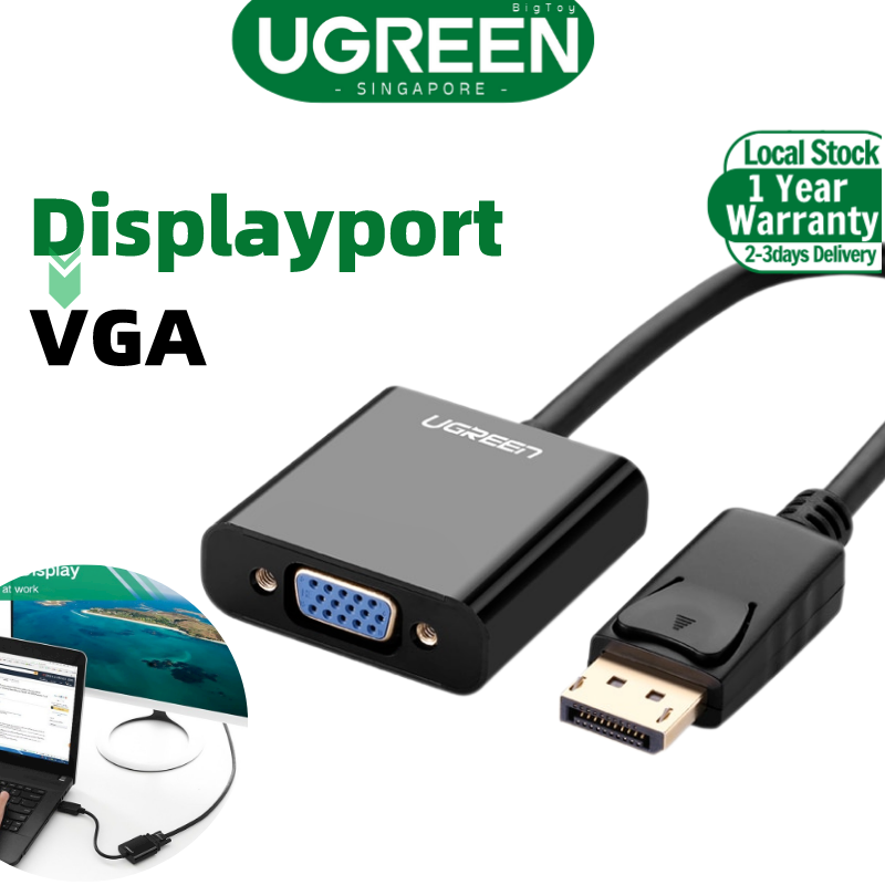 UGREEN 20415 1080P DisplayPort to VGA Adapter DP Male to VGA Female Adapter Display port Cable Converter For Projector TV Macbook Air