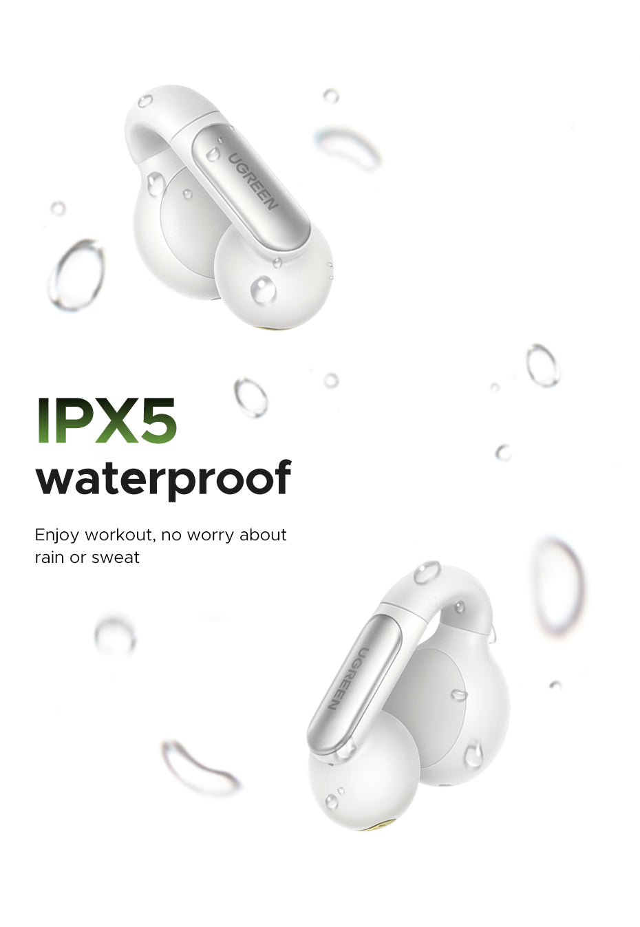 UGREEN ClipBuds S5 Bluetooth 5.4 Wireless Earphone for iPhone 16 15 Pro Max Samsung S24 S23 Ultra