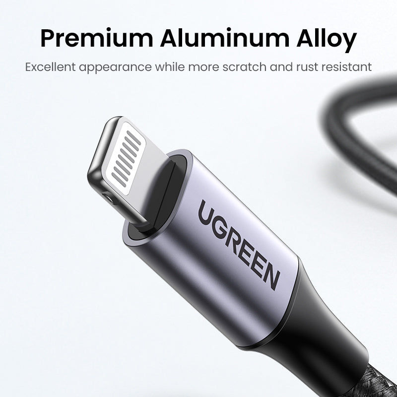 UGREEN MFI PD 20W Charger USB C Type-C to Lightning Cable Nylon Braided Fast Charger Data Sync