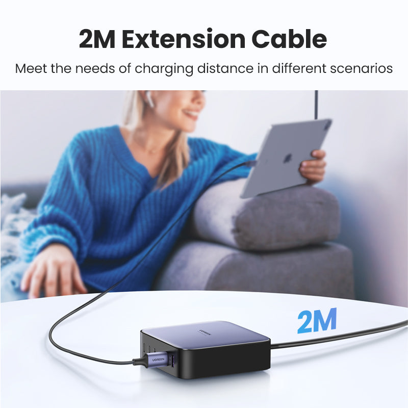 UGREEN  200W GaN 6-Port Fast Charger 4C2A 4Type-C 2USB-A Charger for Laptop Power Adapter