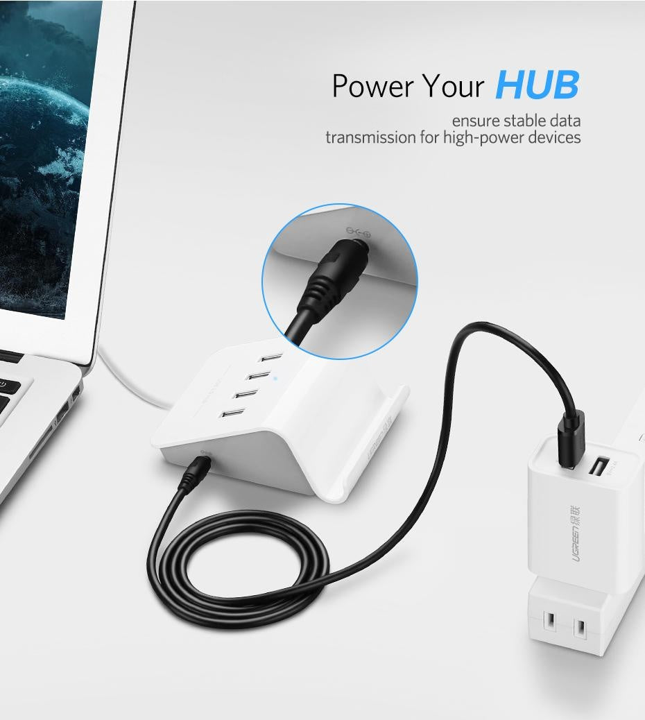 UGREEN 1M USB to DC 3.5mm Power Cable USB A Male to 3.5 Jack Connector 5V Power Supply Charger Adapter for HUB USB Fan Power Cable-1M