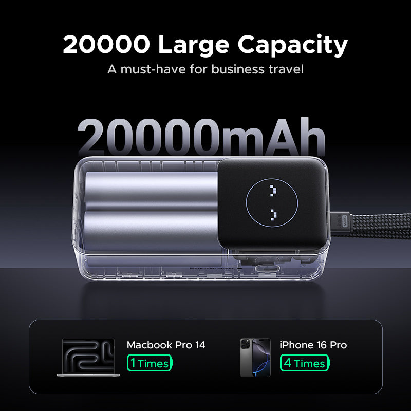 UGREEN 20000 mAh Laptop Power Bank, PD 130W Fast Charging Portable Charger with TFT Display, 3-Port External Battery Pack for Dell, MacBook Air/Pro, Lenovo, Supports Samsung 45W powerbank