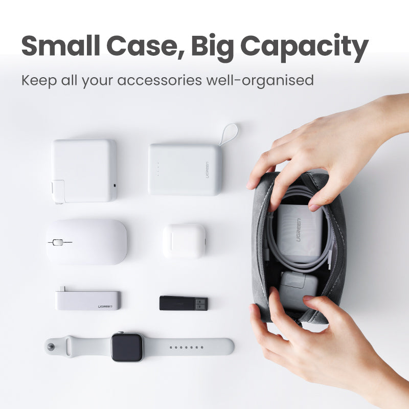 UGREEN Accessories Storage Bag For Charger Charging Headset Mouse Accessories Storage Bag Large Capacity Multi-function Travel Case Gadget Waterproof Bag
