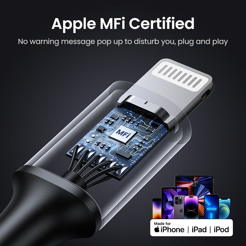 UGREEN MFI PD 20W Charger USB C Type-C to Lightning Cable Nylon Braided Fast Charger Data Sync