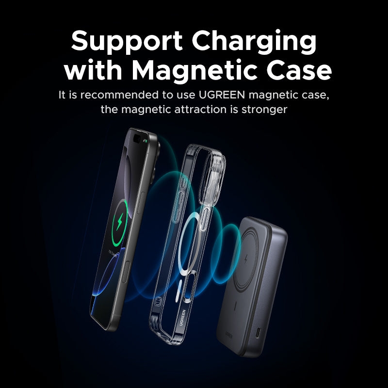 UGREEN 55140 10000mAh Foldable Kickstand Magnetic Battery Battery Bank Powerbank PD 20W Wireless Portable Power Bank Compatible with Magsafe iPhone 16/15/14/13/12 Series