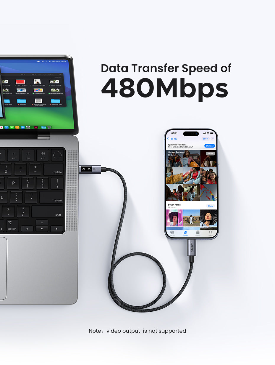 UGREEN Uno 100W USB C to USB C Cable, Fast Charging Type C Cord with LED Display, USB2.0 480Mbps Data Transfer for iPhone 16 Pro Max, MacBook Pro, iPad Pro, Galaxy S24, Pixel, Chromebook, Dell
