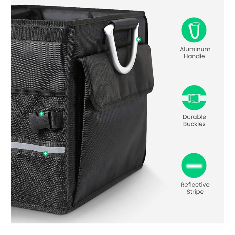 UGREEN Car Boot Organizer, 55L Waterproof Foldable Storage Tidy Box Trunk Organizer Bag with Lid Cover Oxford Fabric 1680D for Boot Maintenance, Shopping Bags, Bottles, Hiking Shoes, Camping Stuff