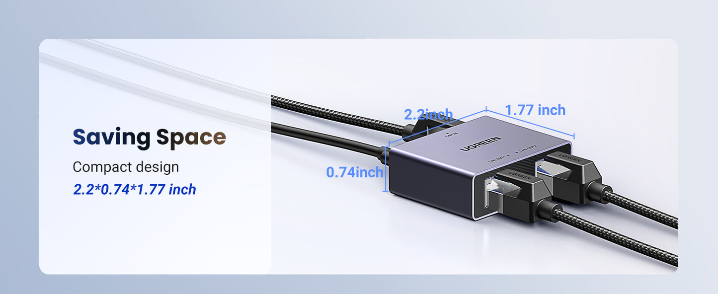 UGREEN 45311 1000Mbps Gigabit Ethernet Splitter 1 to 2 Ports with USB Power Cable, High-Speed Internet Splitter for PC/Laptop/PS5/Xbox/Tv, 3FT Connector, Plug and Play, 2-Year Warranty