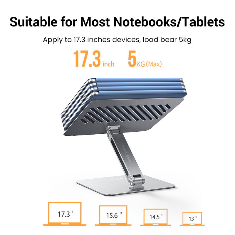 UGREEN Laptop Stand for Desk Adjustable Laptop Holder, Ergonomic Laptop Riser with Heat-Vent, Compatible with MacBook Pro Air Stand, Dell Chromebook, HP Notebook