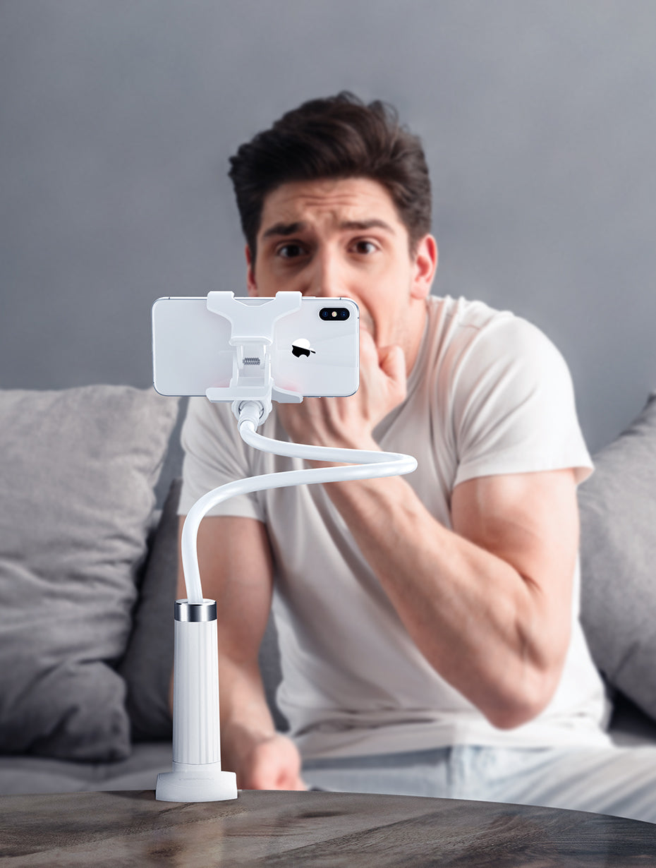 UGREEN 80906 Mobile Phone Holder for OPPO, VIVO, SAMSUNG, Realme, Huawei, Xiaomi, Redmi Arm Lazy Mobile Phone Goosneck Stand Holder for iPhone Flexible Bed Desk Table Clip Bracket for Smartphone