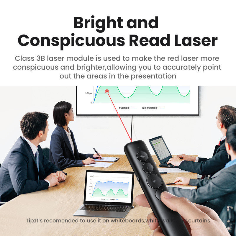 UGREEN Wireless Presenter Presentation Remote Clicker Laser Pointer 2.4GHz USB Powerpoint PPT Pen for Office Mac Window
