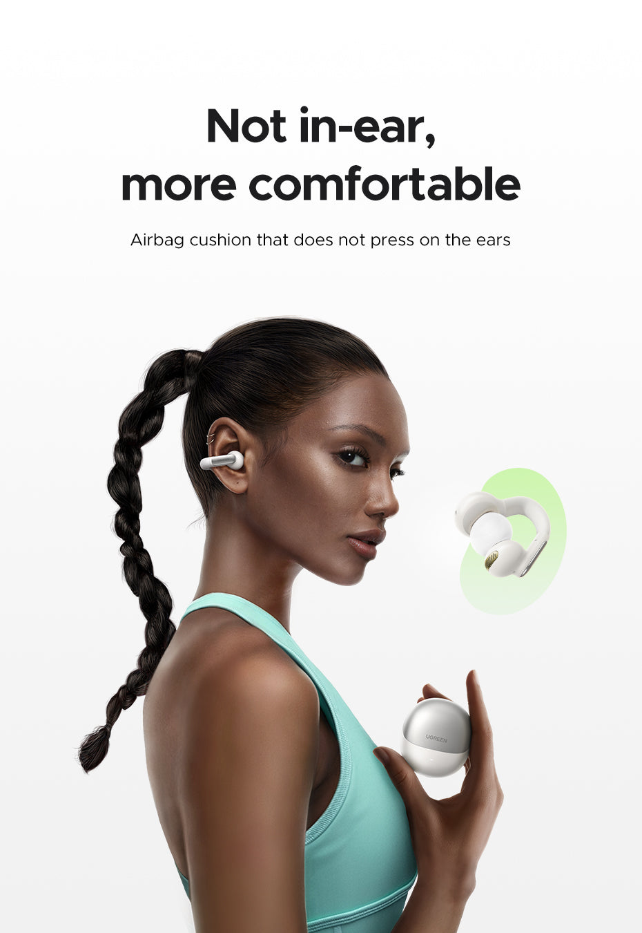 UGREEN ClipBuds S5 Bluetooth 5.4 Wireless Earphone for iPhone 16 15 Pro Max Samsung S24 S23 Ultra