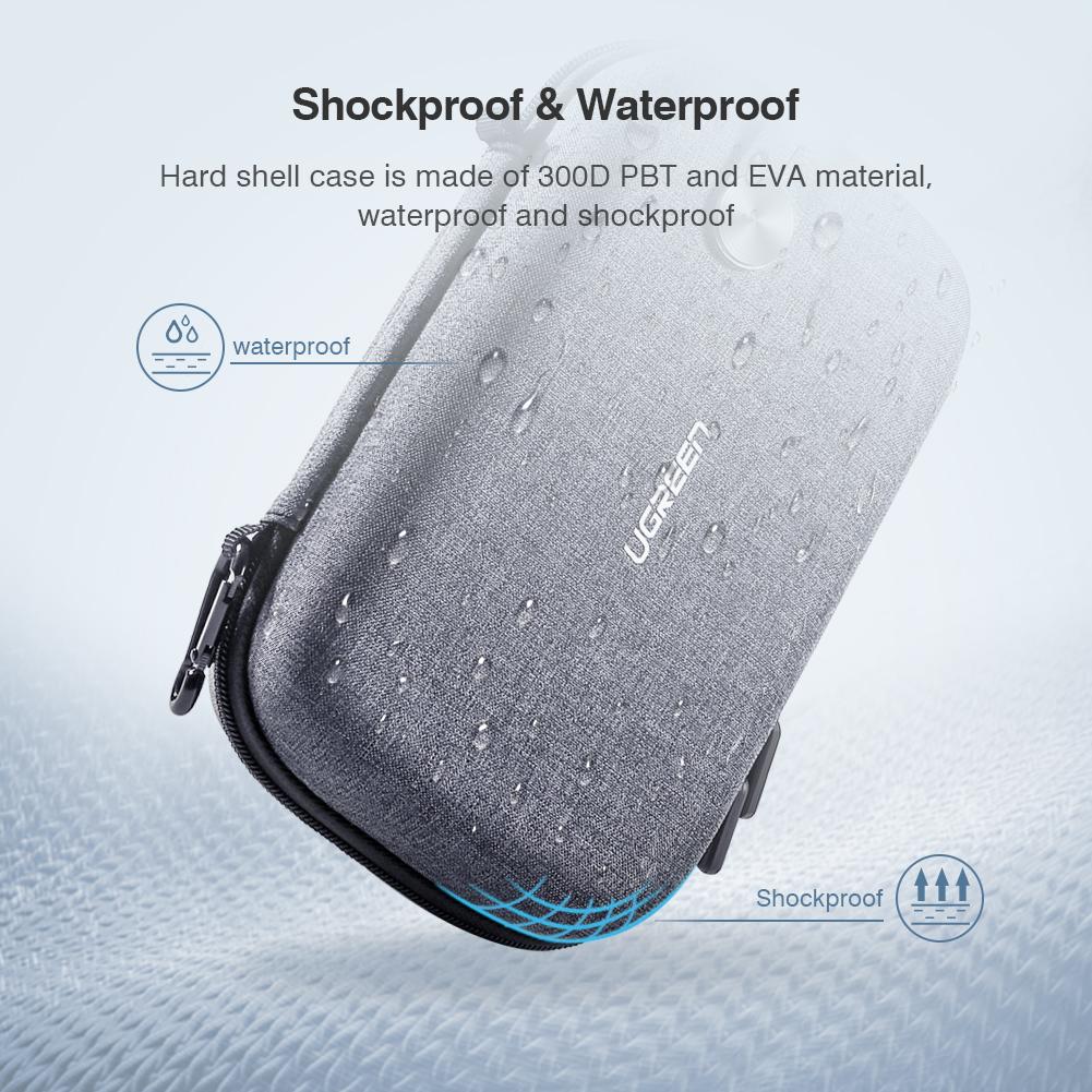UGREEN 50903 Multi-function Travel Case Gadget Bag Waterproof Accessories Organiser Case Travel Storage Bag Grey