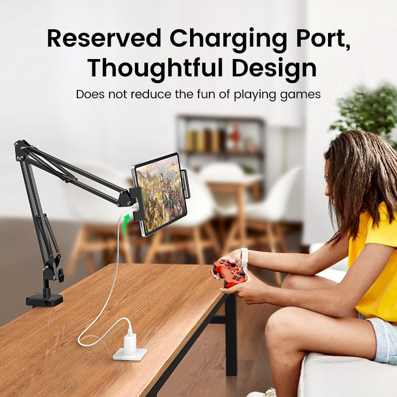 UGREEN Phone Holder Tablet Stand Mount 360 Rotation Adjustable Lazy Cellphone Clip Aluminum for Bed Long Arm