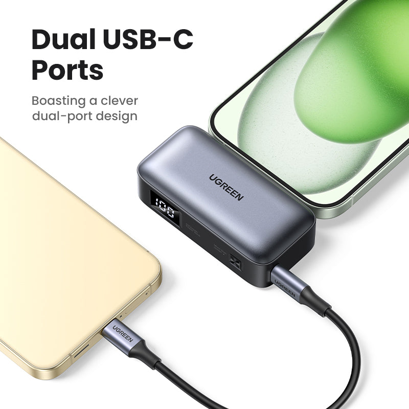UGREEN 5000mAh Powerbank Portable Charger 22.5W Built-In USB-C Power Bank with LED Display PD USB C Mini Power Bank Fast Charging Battery Powerbank Compatible Android iPhone Samsung Huawei Honor Xiaomi