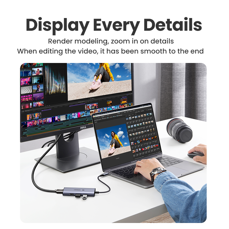 UGREEN USB C HUB 8K30Hz 4K120Hz HDR Type C to HDMI 2.1 USB 3.0 Adapter 24Gbps For Macbook Air Pro iPad Pro M1 PC Accessories USB HUB