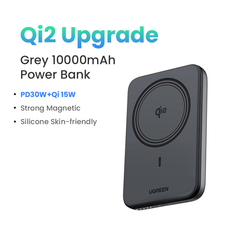 UGREEN 10000mAh PD 20W/30W Powerbank USB Type C Magnetic 15W Qi2 Wireless Charging Power Bank Portable Charger Compatible for iPhone 16 15 Pro Max iPhone 16 15 Plus Airpods Samsung S25 Ultra S24 Pixel Huawei Honor Xiaomi 36Wh
