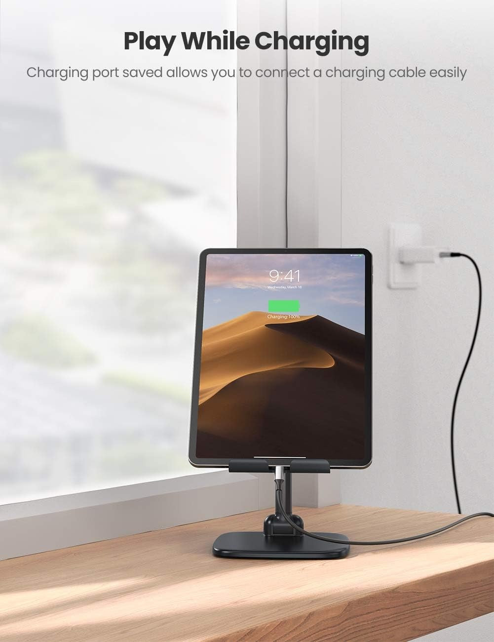 UGREEN 80197 Tablet Stand Holder Adjustable for iPad, phone up to 12.9 inch Dark Blue