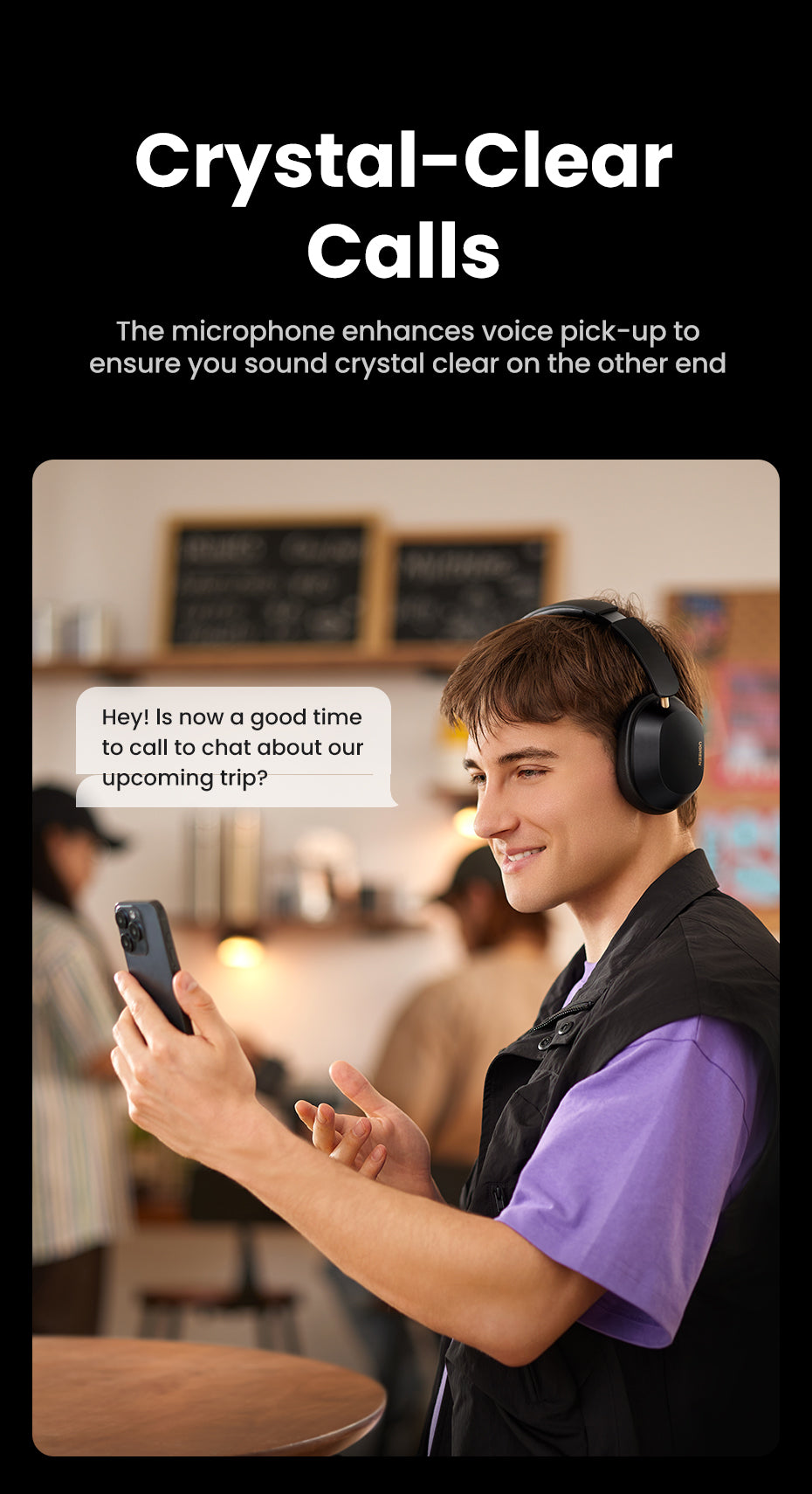 UGREEN Hi-Res Hitune Max5c ANC Wireless Bluetooth Earphones Over The Ear Noise Cancelling Headphone