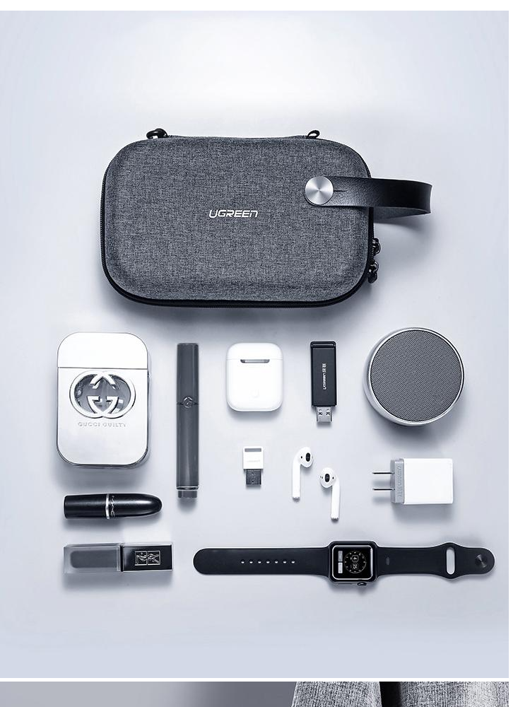 UGREEN 50903 Multi-function Travel Case Gadget Bag Waterproof Accessories Organiser Case Travel Storage Bag Grey