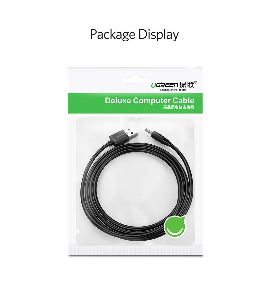 UGREEN 1M USB to DC 3.5mm Power Cable USB A Male to 3.5 Jack Connector 5V Power Supply Charger Adapter for HUB USB Fan Power Cable-1M