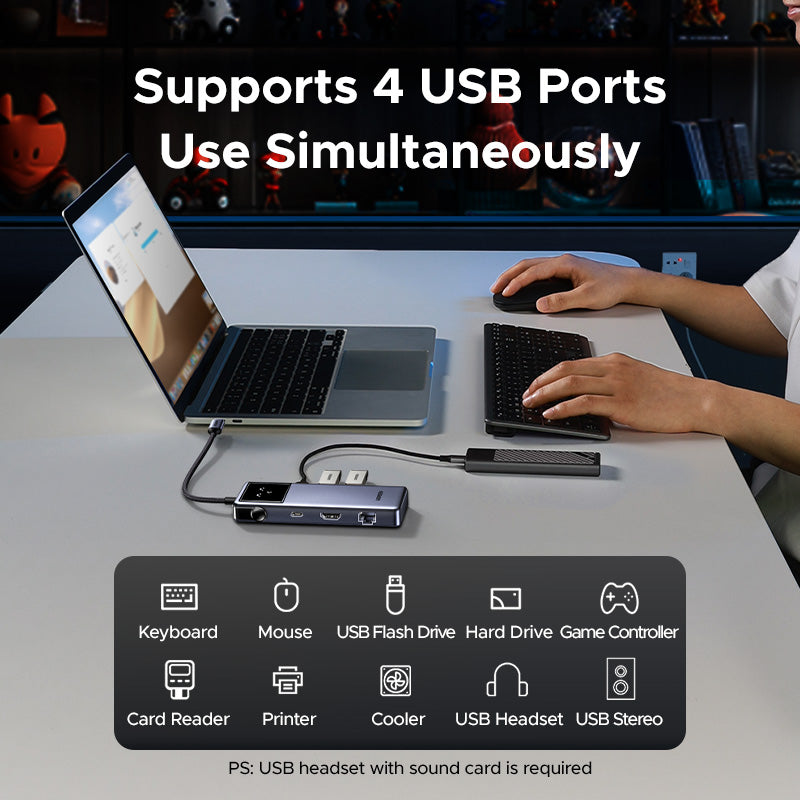 UGREEN Uno USB C Hub, 7-in-1 Type C Adapter with 4K60Hz HDMI Display, 100W Power Delivery, USB C& A Data Ports for MacBook Air, iPad Pro, HP Laptops, Surface, iPhone 16/15 Series