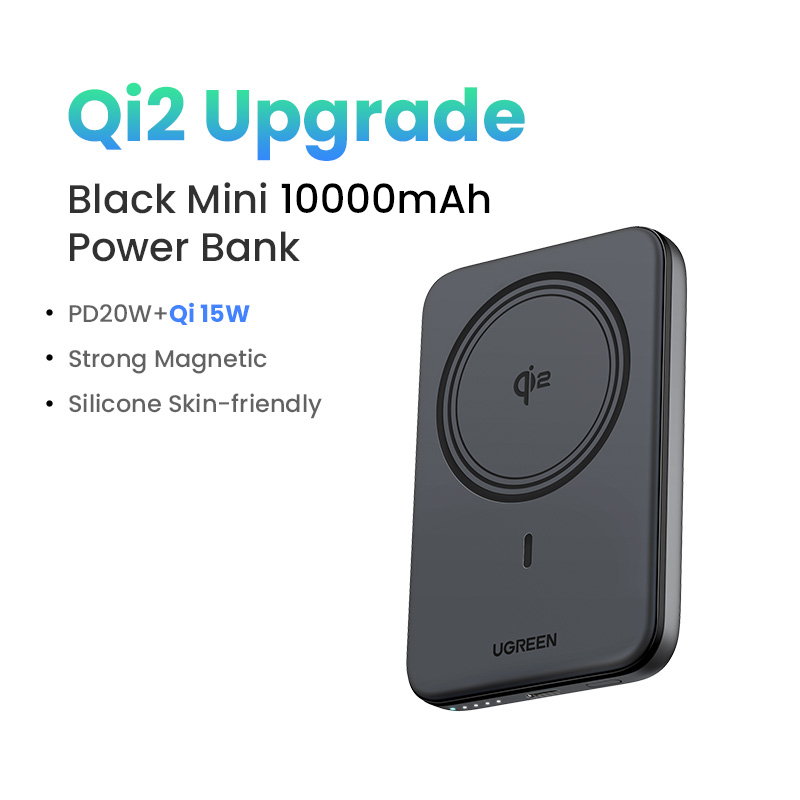 UGREEN 10000mAh PD 20W/30W Powerbank USB Type C Magnetic 15W Qi2 Wireless Charging Power Bank Portable Charger Compatible for iPhone 16 15 Pro Max iPhone 16 15 Plus Airpods Samsung S25 Ultra S24 Pixel Huawei Honor Xiaomi 36Wh