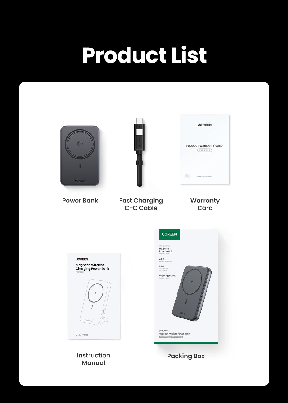 UGREEN 10000mAh PD 20W/30W Powerbank USB Type C Magnetic 15W Qi2 Wireless Charging Power Bank Portable Charger Compatible for iPhone 16 15 Pro Max iPhone 16 15 Plus Airpods Samsung S25 Ultra S24 Pixel Huawei Honor Xiaomi 36Wh