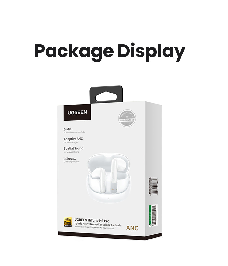 UGREEN HiTune H6 Pro TWS Earphones Wireless Headphones Bluetooth 5.3 Earbuds Double Mic Call Noise Reduction In-Ear Handfree Earbuds