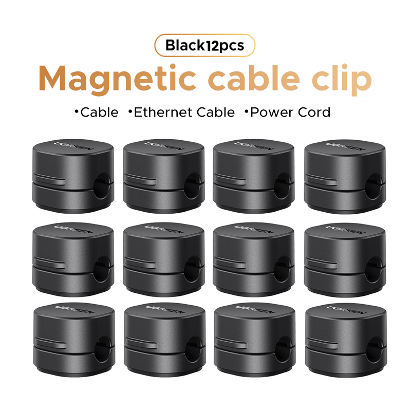 UGREEN 3Pcs Cable Clips Organizer Silicone USB Cable Winder Flexible Cable Management Clips Cable Holder For Mouse Headphone Earphone For Desk Car Wall Cable Fixer Organizer
