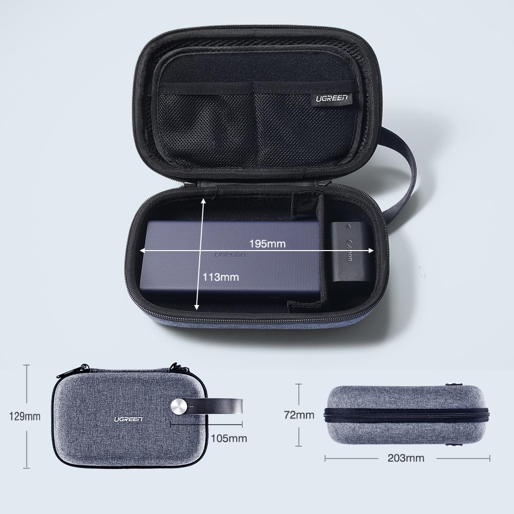 UGREEN 50903 Multi-function Travel Case Gadget Bag Waterproof Accessories Organiser Case Travel Storage Bag Grey