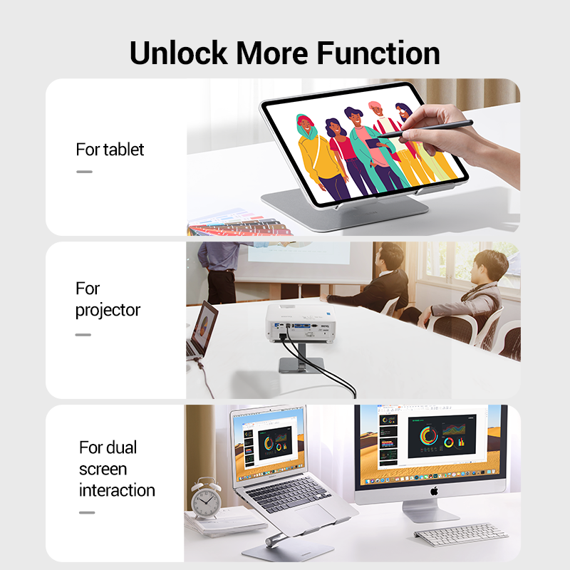 UGREEN Laptop Stand for Desk Adjustable Laptop Holder, Ergonomic Laptop Riser with Heat-Vent, Compatible with MacBook Pro Air Stand, Dell Chromebook, HP Notebook